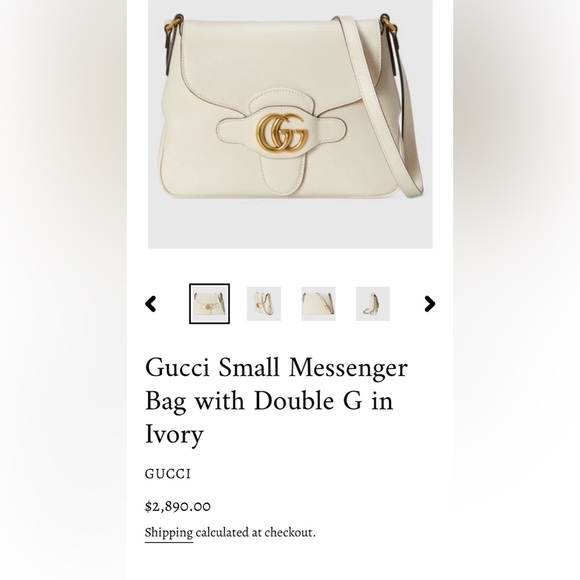 Gucci Ivory Crossbody Messenger Bag with Iconic GG Gold Hardware W/ COA - Picture 12 of 12